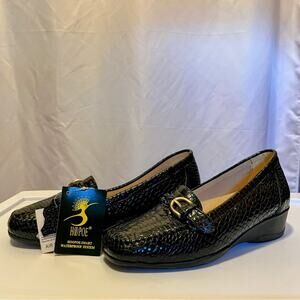 NWT Hoopoe Ortho-Line Women’s Loafers Black Faux Croc Comfort Shoes Sz 9 Nursing